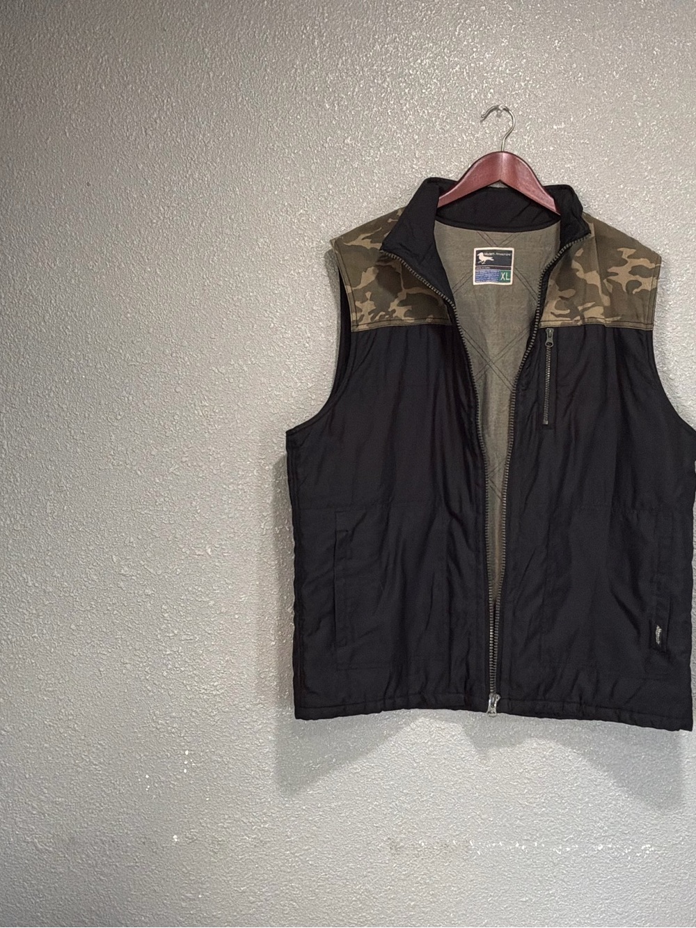 Modern Amusement Black Vest with Camo Yoke